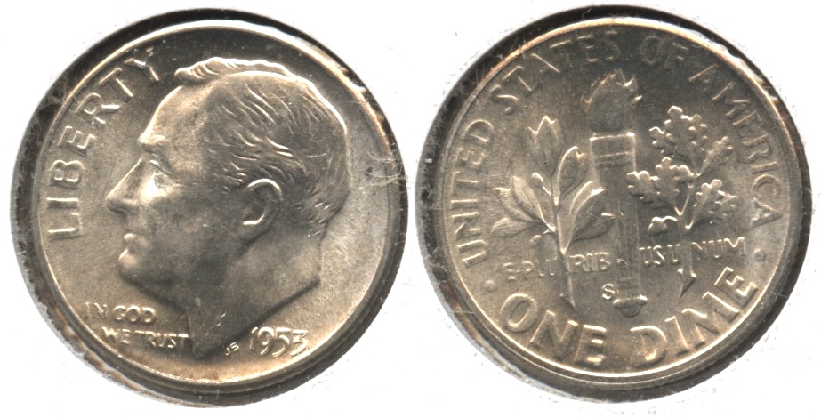 1953-S Roosevelt Dime MS-65 #a