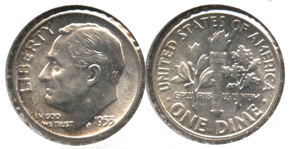1953 Roosevelt Dime MS-60 #b