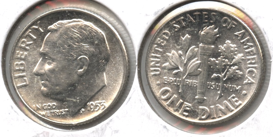 1953 Roosevelt Dime MS-60 #c