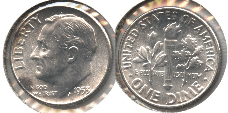 1953 Roosevelt Dime MS-60 #f