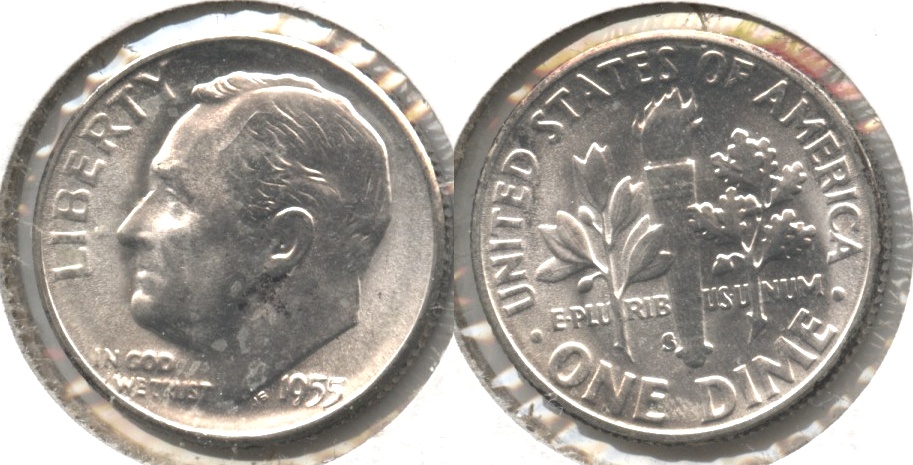 1955-S Roosevelt Dime MS-64 #b
