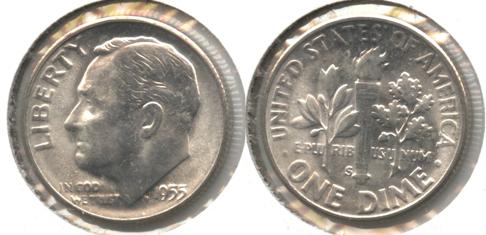 1955-S Roosevelt Dime MS-65 #f
