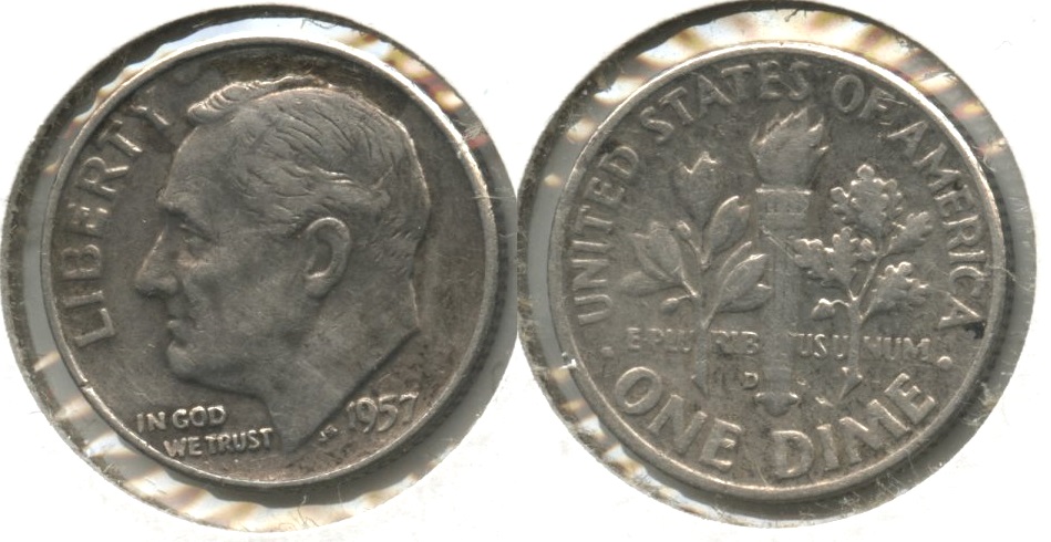 1957-D Roosevelt Dime VF-20