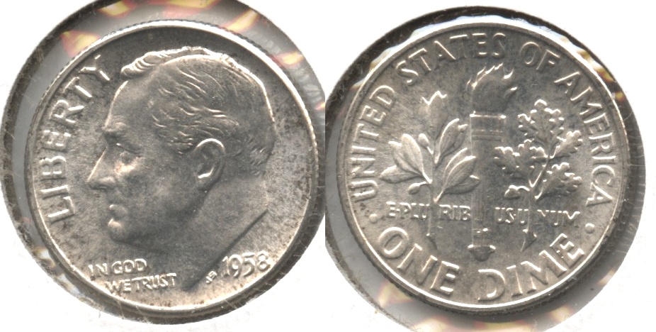 1958 Roosevelt Dime MS-64