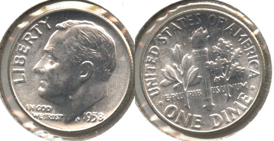 1958 Roosevelt Dime MS-65 #a