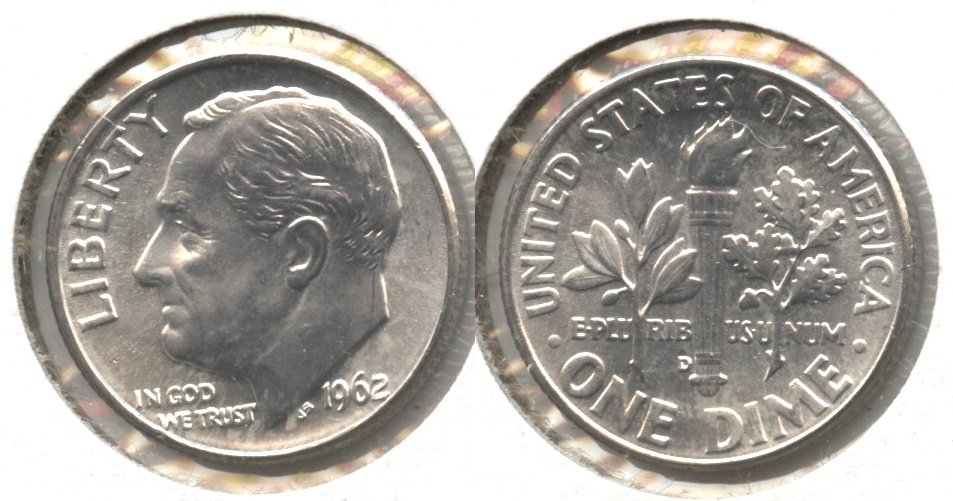 1962-D Roosevelt Dime MS-60 #c