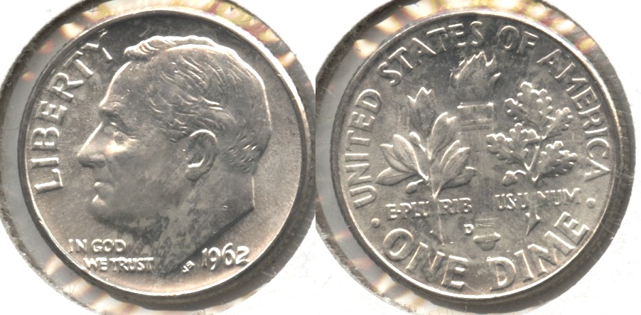 1962-D Roosevelt Dime MS-60 #e