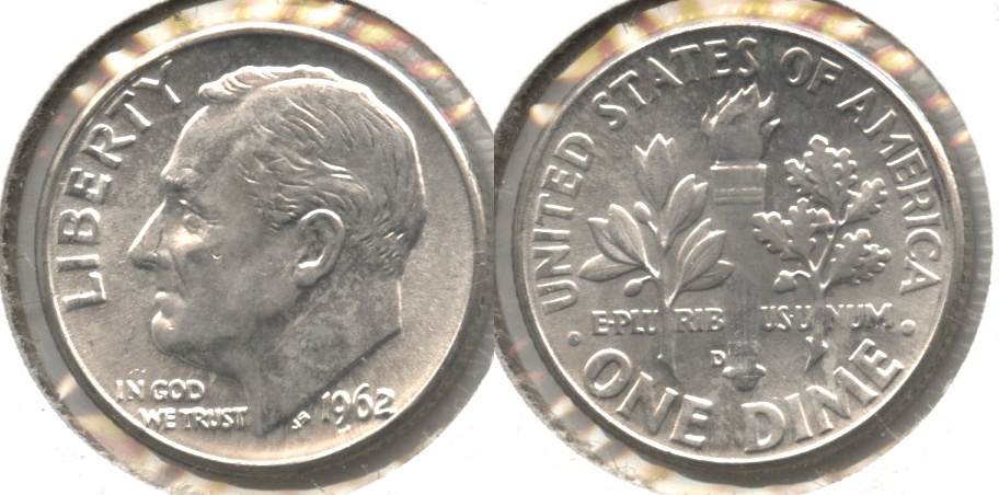 1962-D Roosevelt Dime MS-60 #f