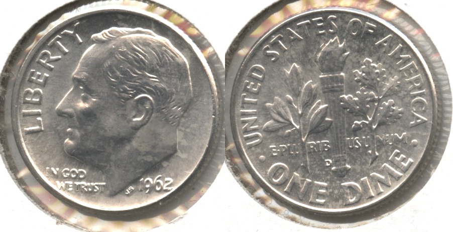 1962-D Roosevelt Dime MS-60 #h