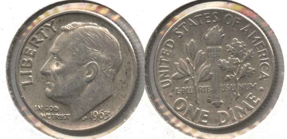 1963-D Roosevelt Dime EF-40