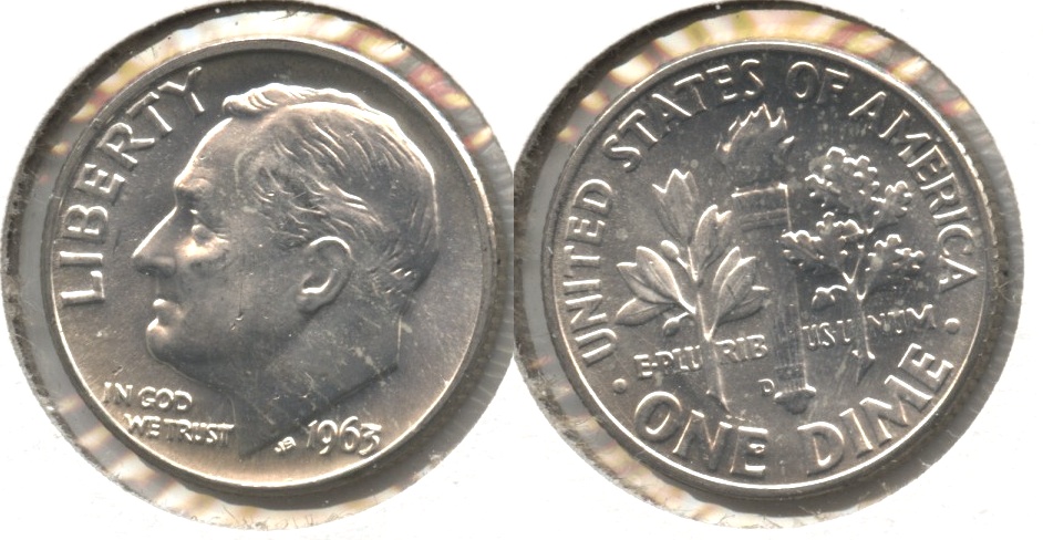 1963-D Roosevelt Dime MS-60 #a