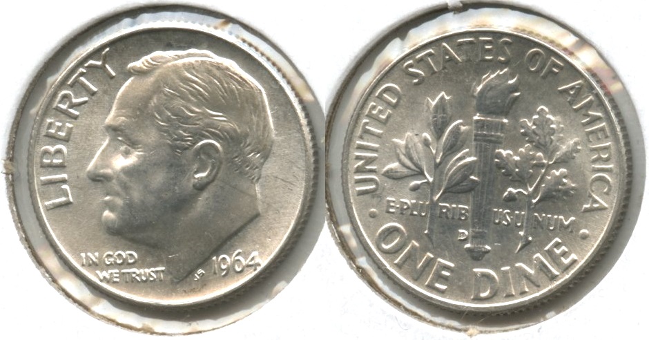 1964-D Roosevelt Dime AU-55
