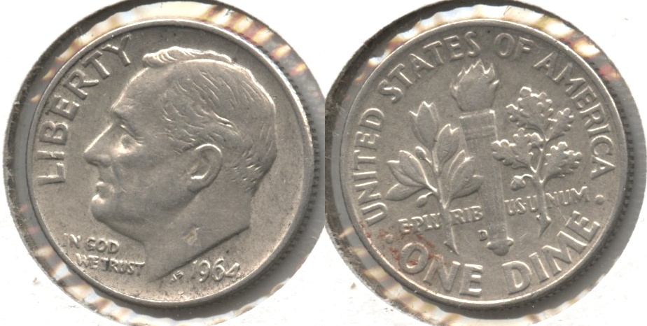 1964-D Roosevelt Dime EF-40 #b