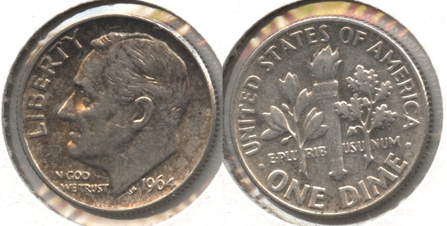 1964 Roosevelt Dime AU-50