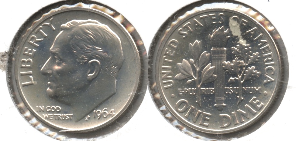 1964 Roosevelt Dime Proof Reverse Matter