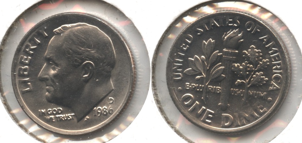 1986-D Roosevelt Mint State Uncirculated
