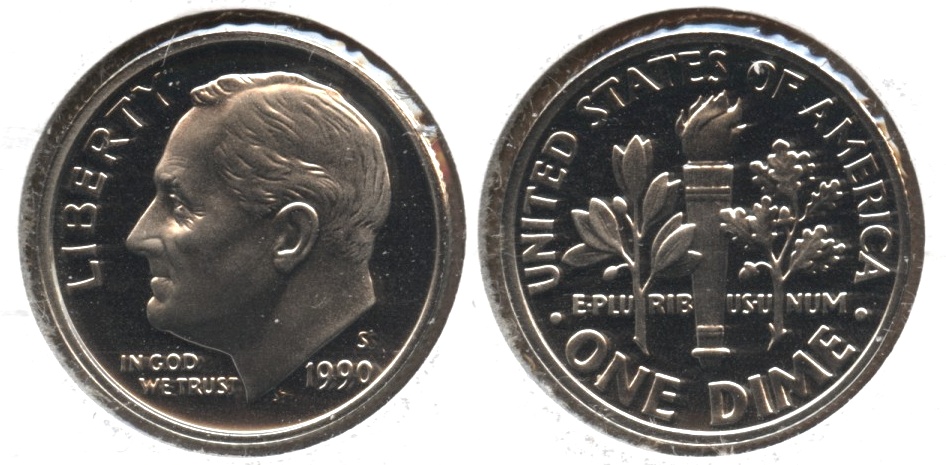 1990-S Roosevelt Dime Proof