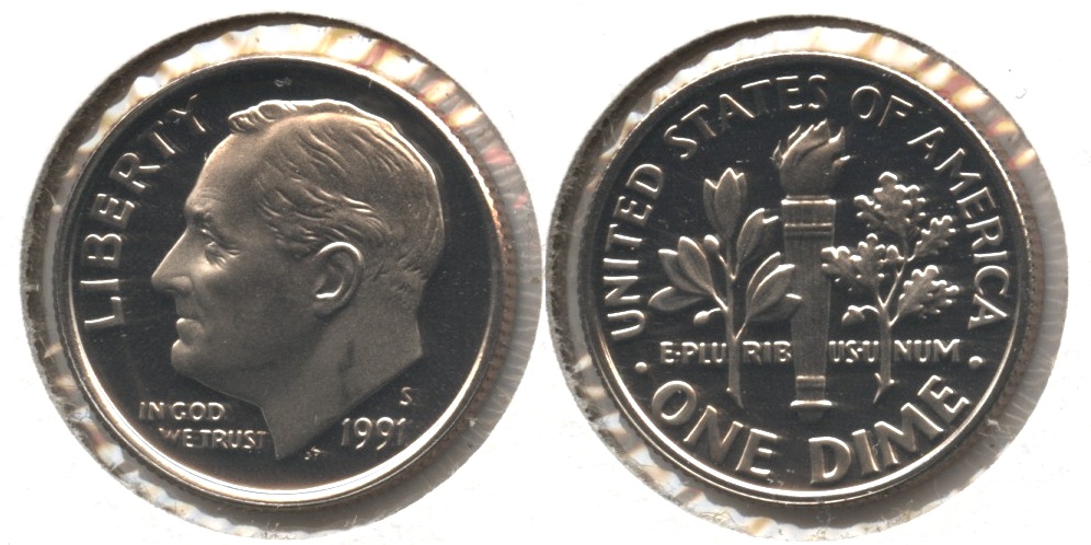 1991-S Roosevelt Dime Proof