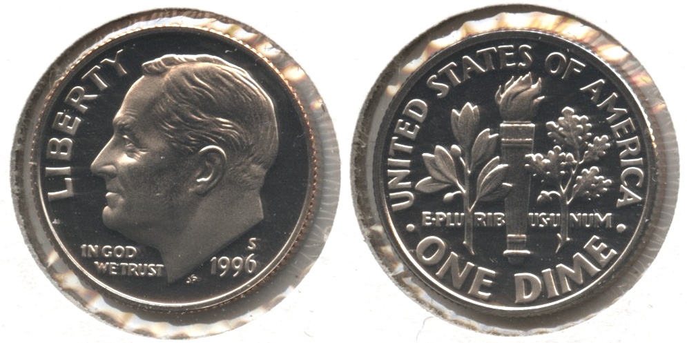 1996-S Roosevelt Dime Clad Proof