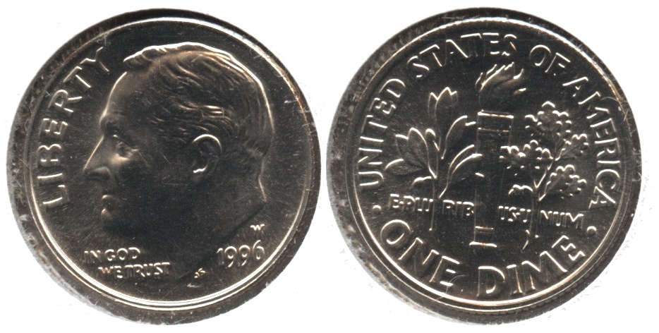1996-W Roosevelt Dime Uncirculated