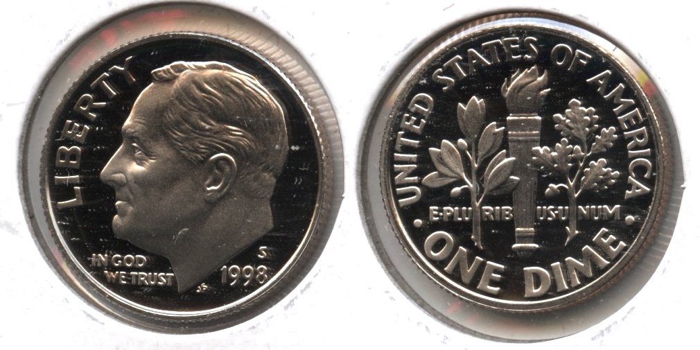 1998-S Roosevelt Dime Clad Proof