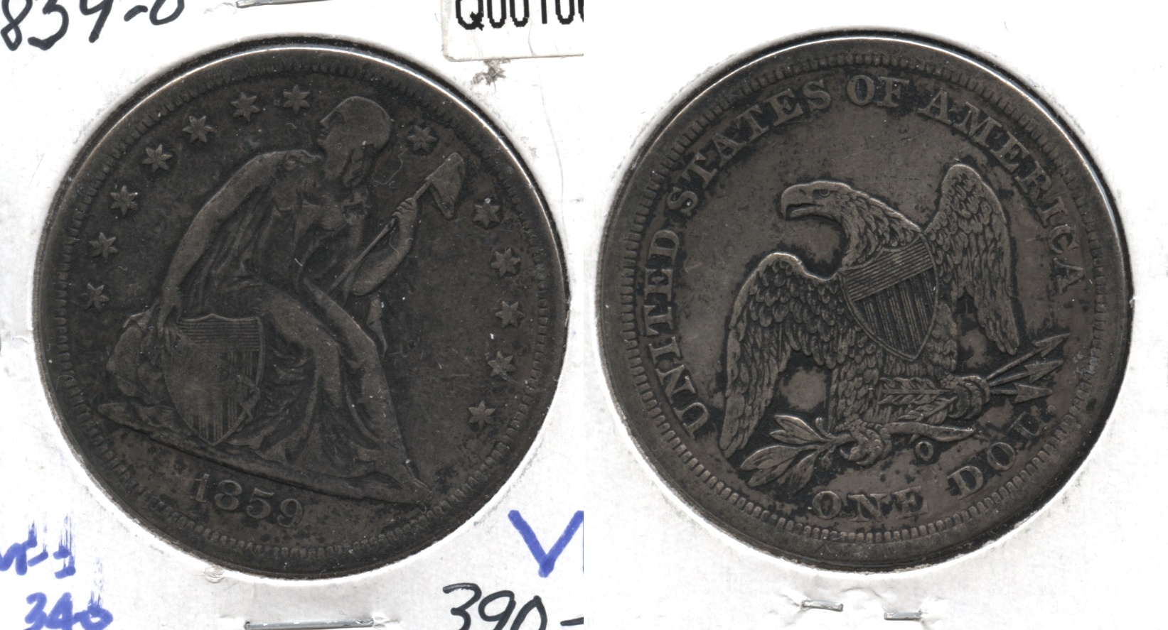1859-O Seated Liberty Silver Dollar Fine-12