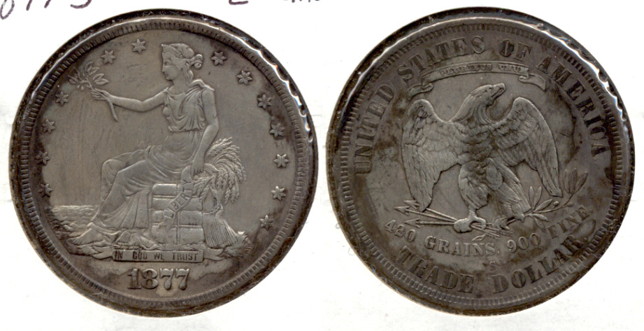 1877-S Trade Dollar EF-40 Cleaned