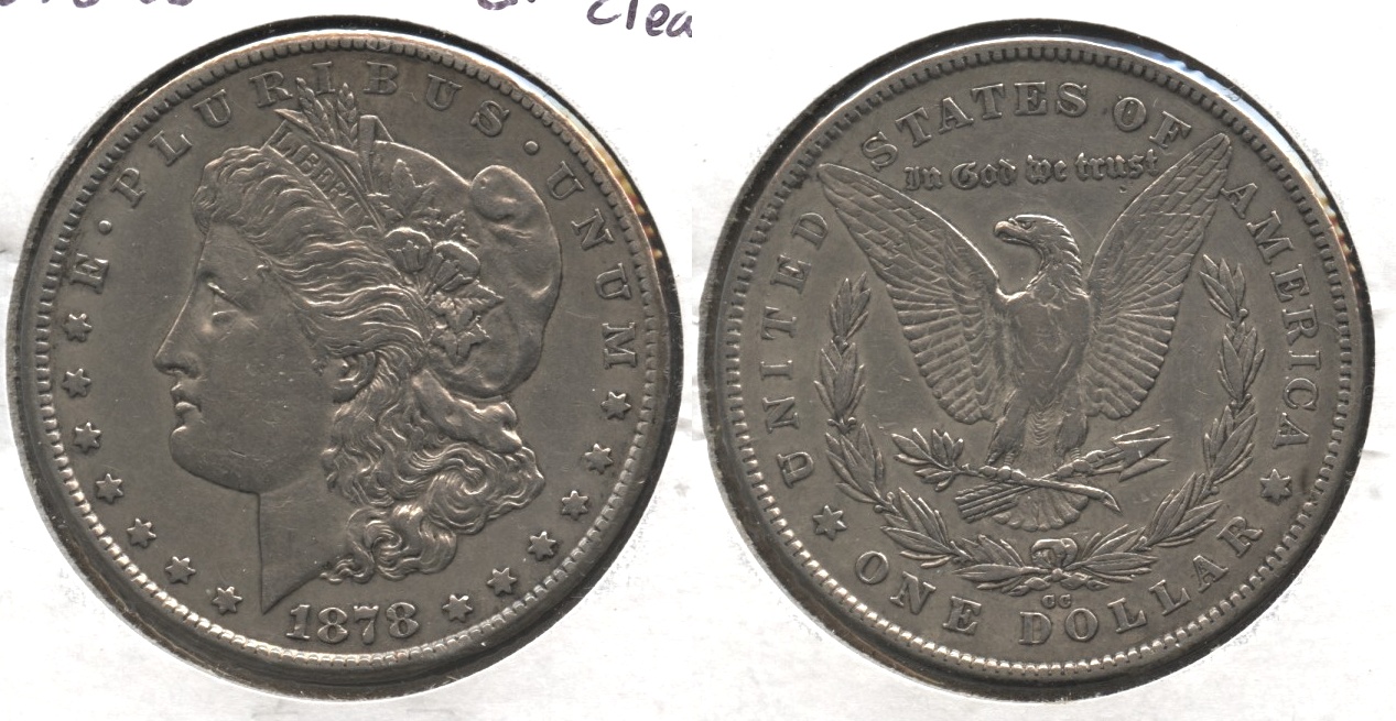 1878-CC Morgan Silver Dollar EF-40 Old Cleaning