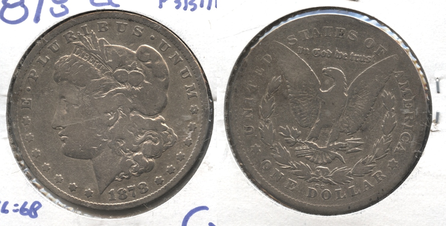 1878-CC Morgan Silver Dollar VG-8 #b Cleaned
