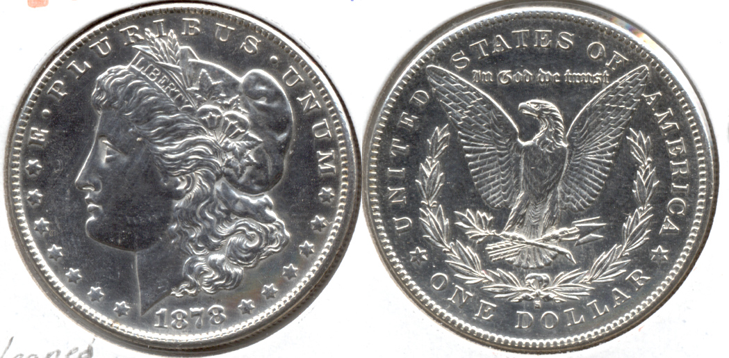 1878-S Morgan Silver Dollar AU-50 a Cleaned