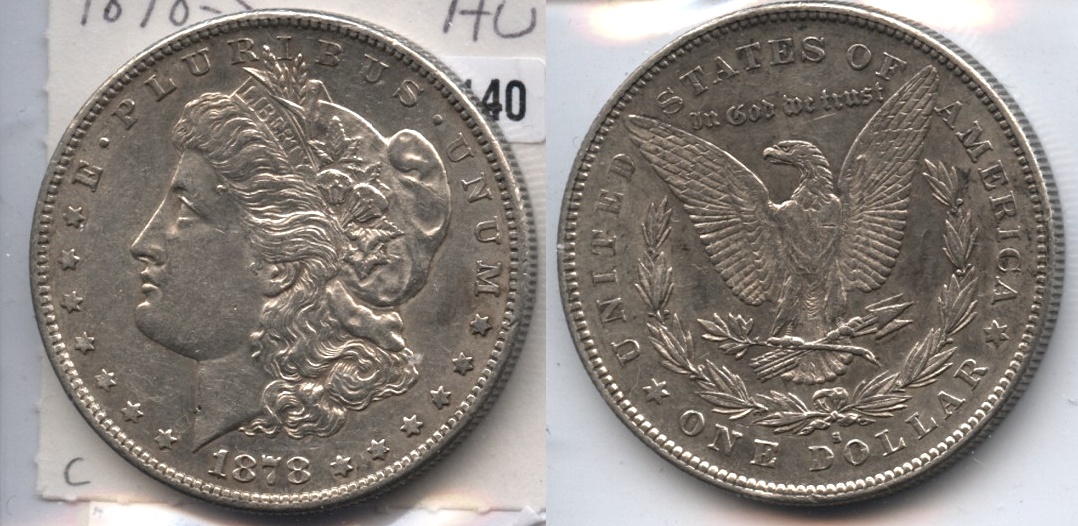 1878-S Morgan Silver Dollar AU-50 c