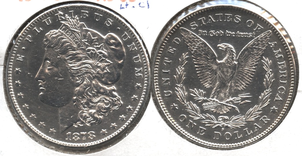 1878-S Morgan Silver Dollar AU-50 #f Lightly Cleaned