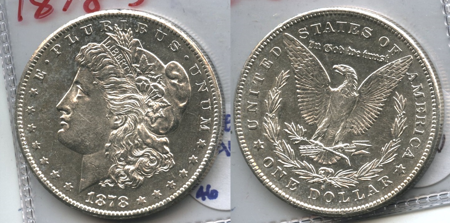 1878-S Morgan Silver Dollar AU-50 #v