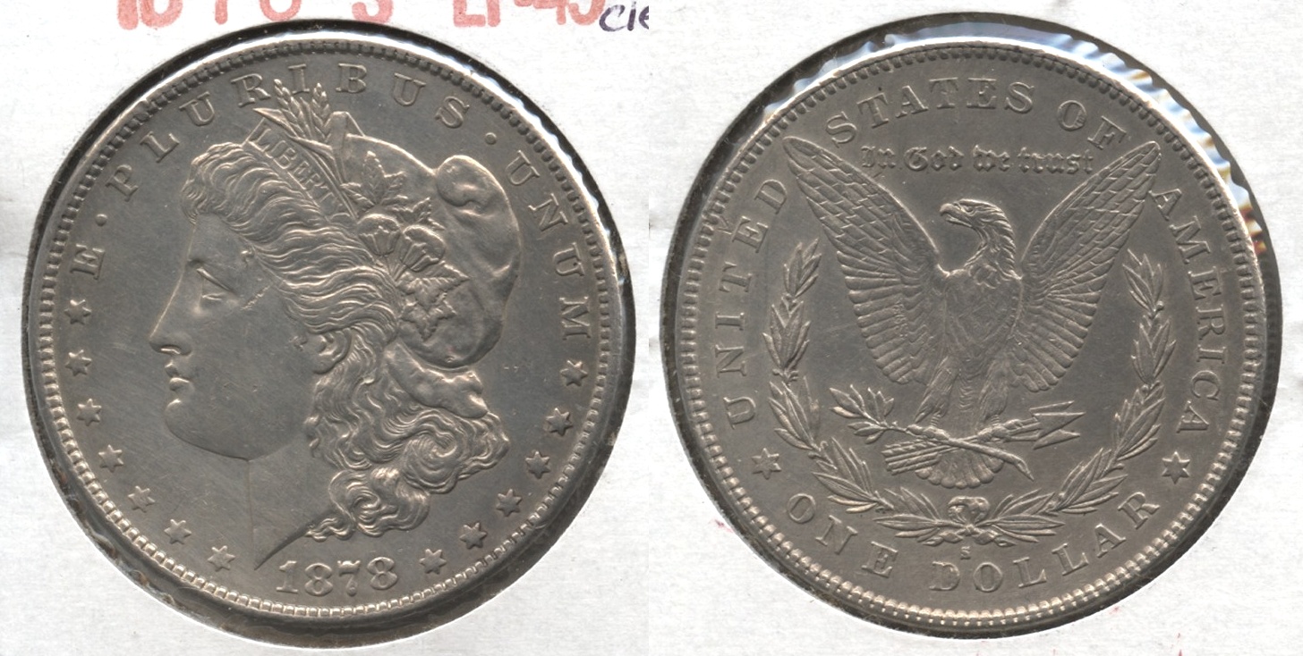 1878-S Morgan Silver Dollar EF-45 #d Old Cleaning