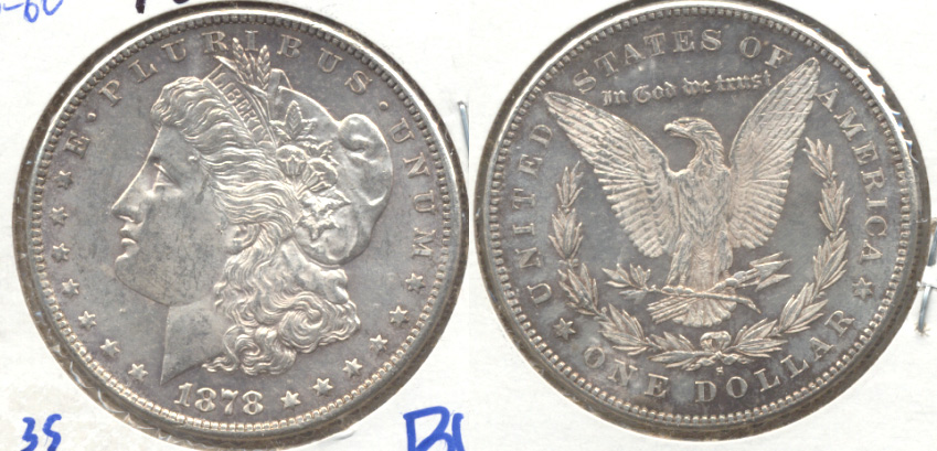 1878-S Morgan Silver Dollar MS-60 d