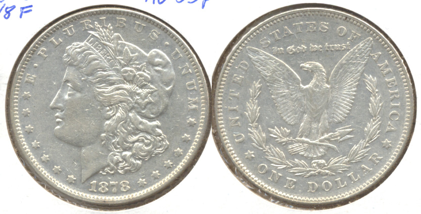 1878 Morgan Silver Dollar 7 over 8 Tailfeathers AU-53