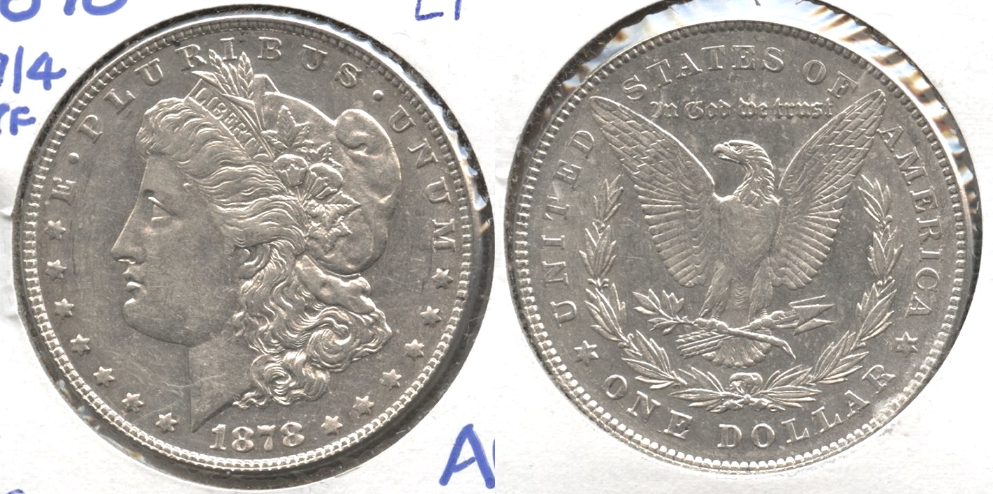 1878 Morgan Silver Dollar 7 over 8 Tailfeathers EF-40 #f