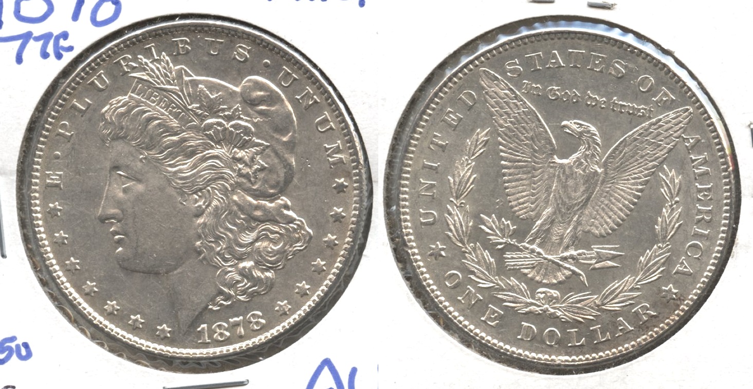 1878 Morgan Silver Dollar 7 Tailfeathers AU-50 #c