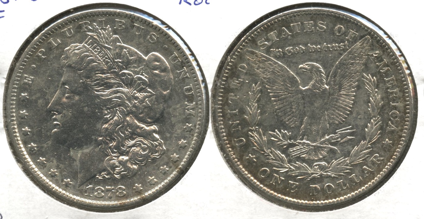 1878 Morgan Silver Dollar 7 Tailfeathers EF-40 #e Cleaned Rough
