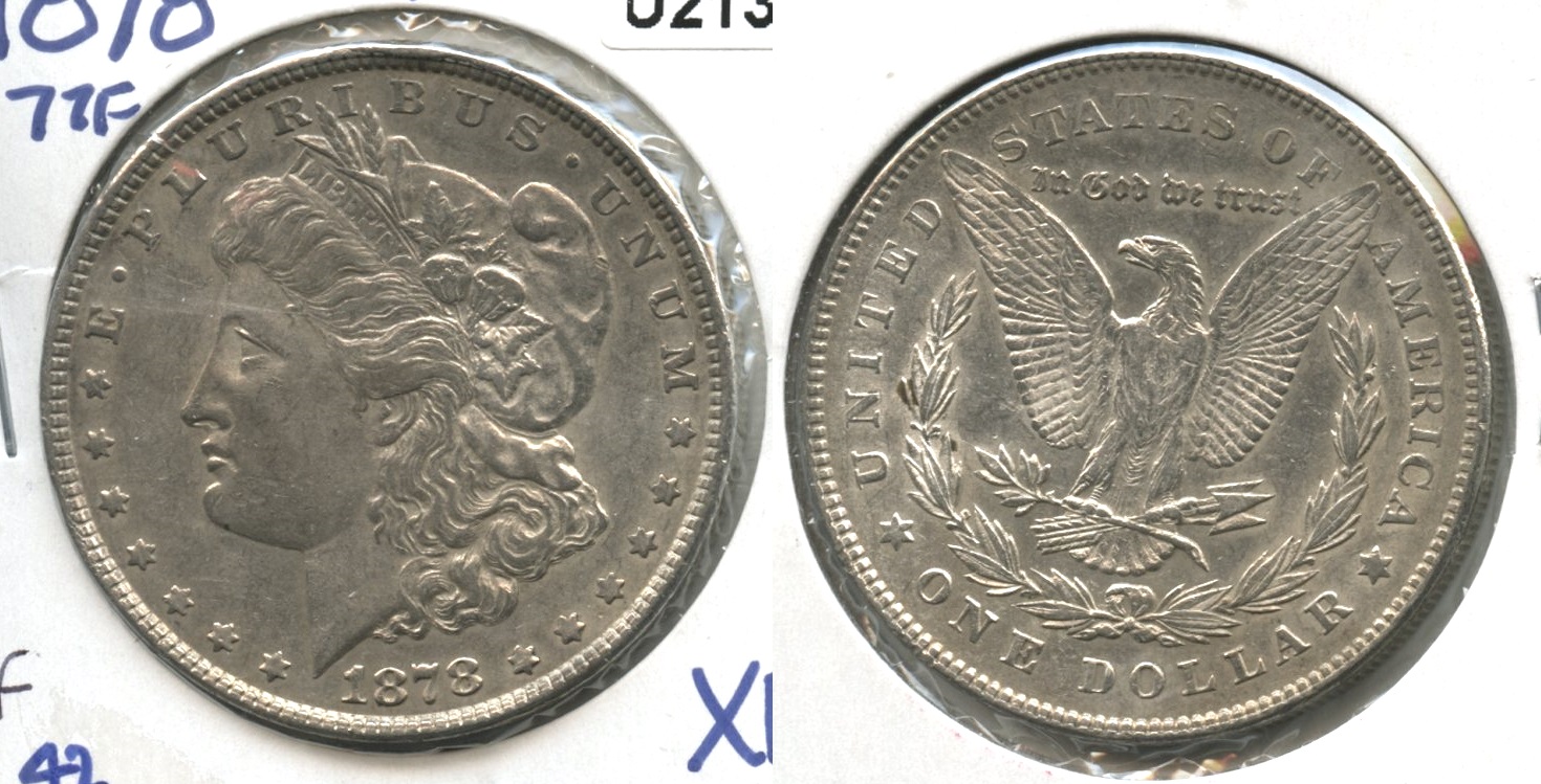 1878 Morgan Silver Dollar 7 Tailfeathers EF-40 #f