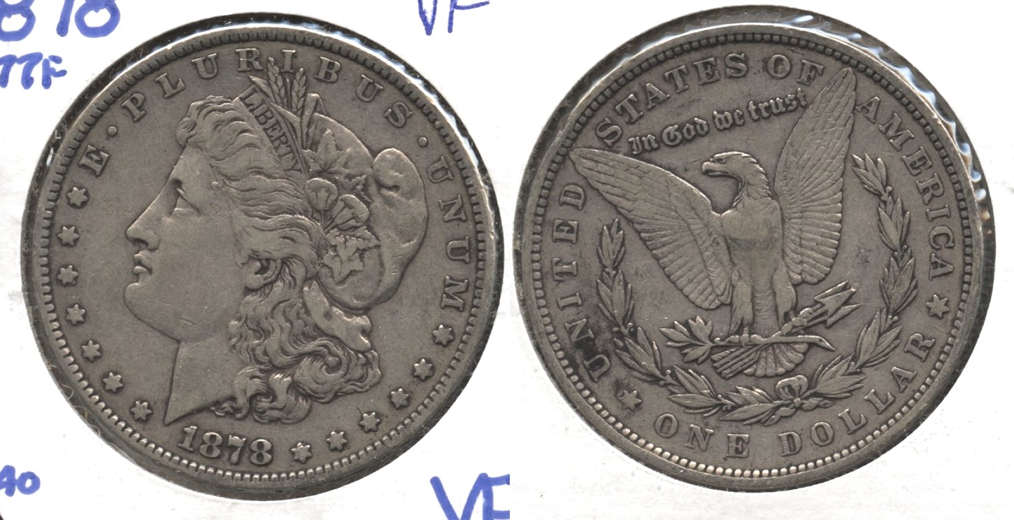 1878 Morgan Silver Dollar 7 Tailfeathers VF-20 #g