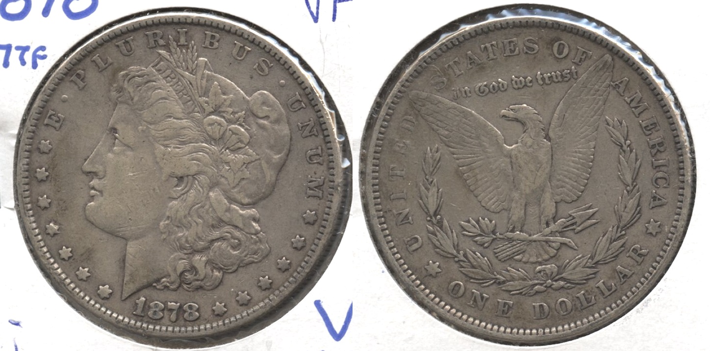 1878 Morgan Silver Dollar 7 Tailfeathers VF-20 #i