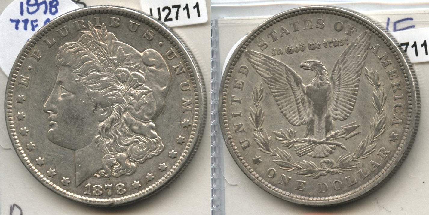 1878 Morgan Silver Dollar 7 Tailfeathers VF-20 #n