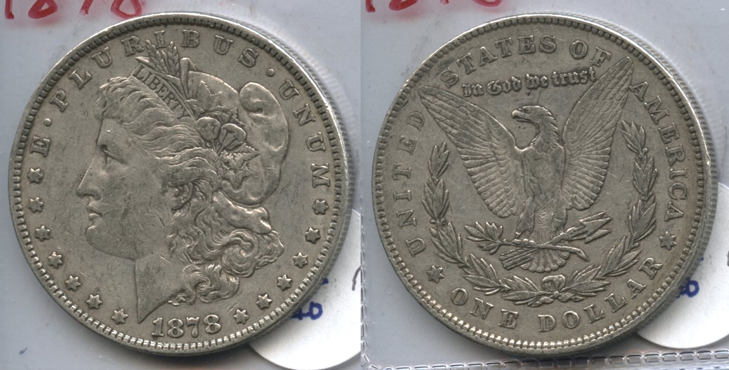 1878 Morgan Silver Dollar 7 Tailfeathers VF-20 #r