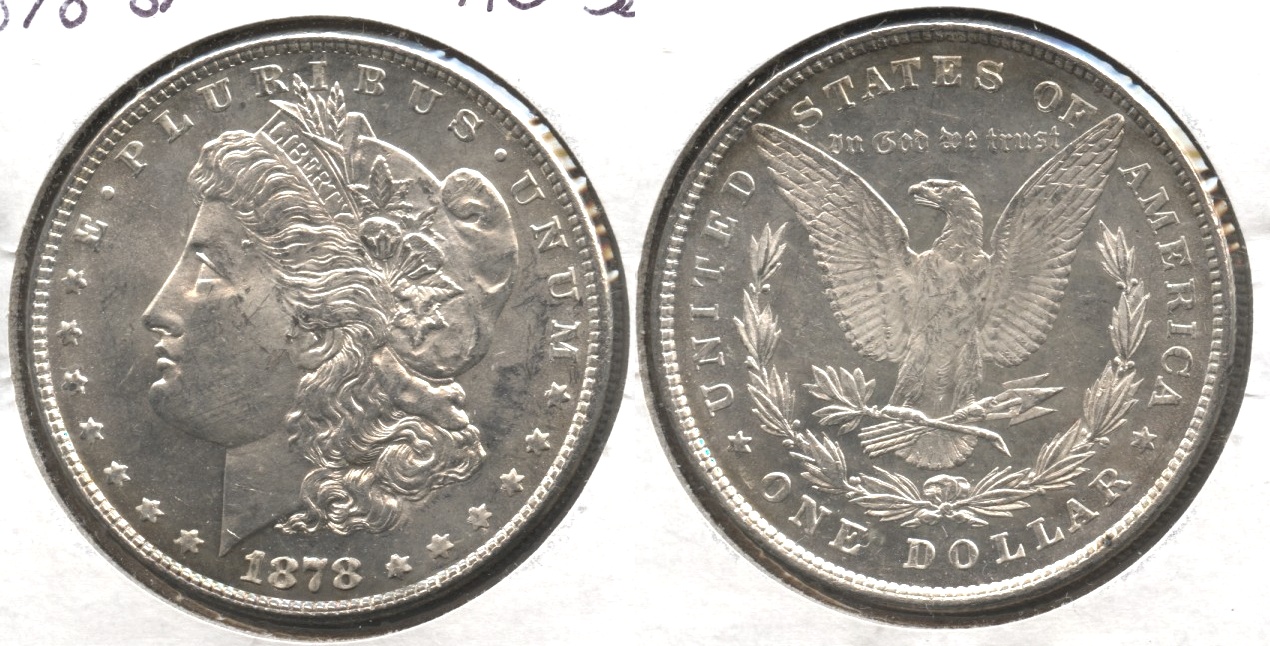 1878 Morgan Silver Dollar 8 Tailfeathers AU-58