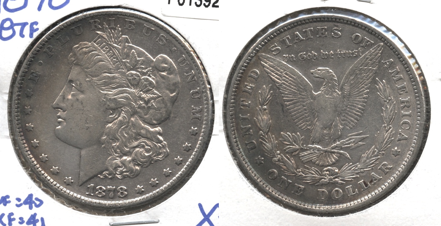 1878 Morgan Silver Dollar 8 Tailfeathers EF-40 #a
