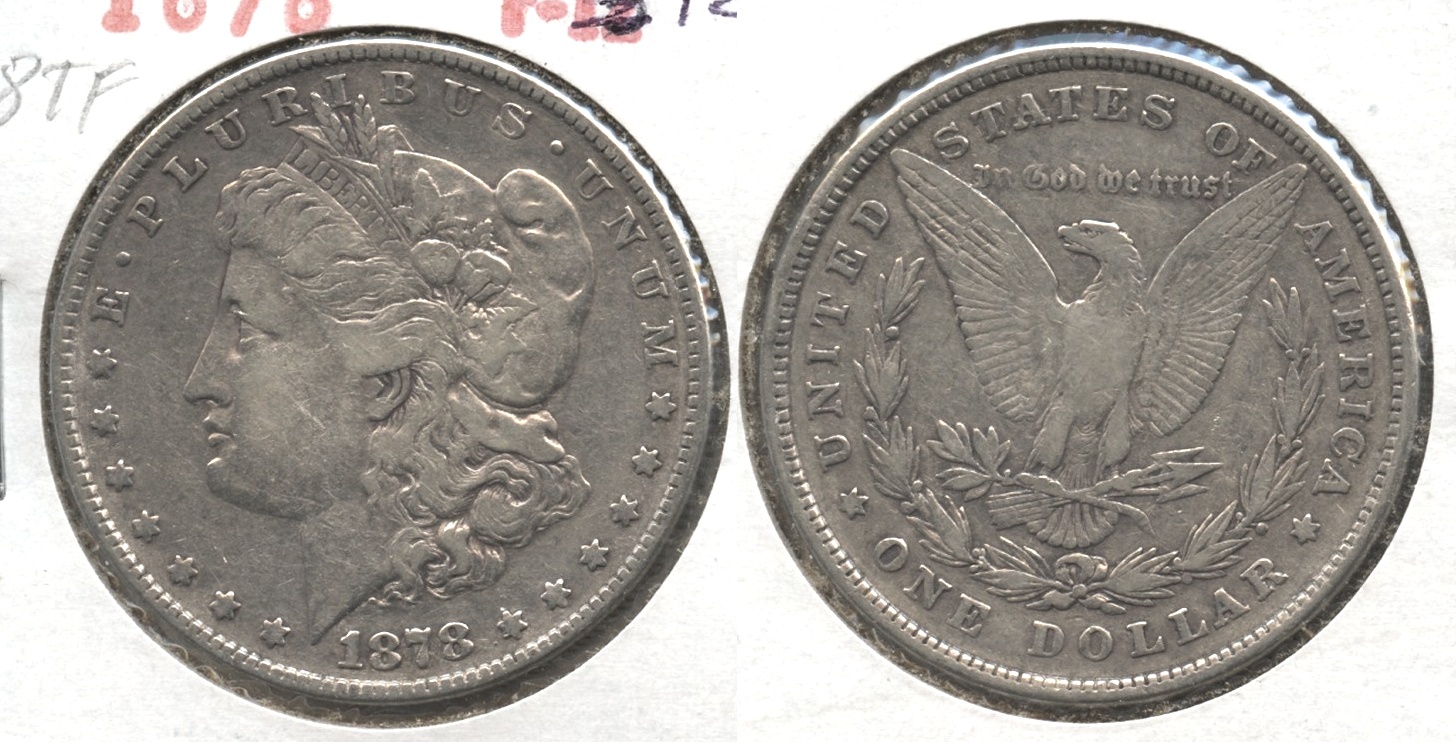 1878 Morgan Silver Dollar 8 Tailfeathers Fine-12