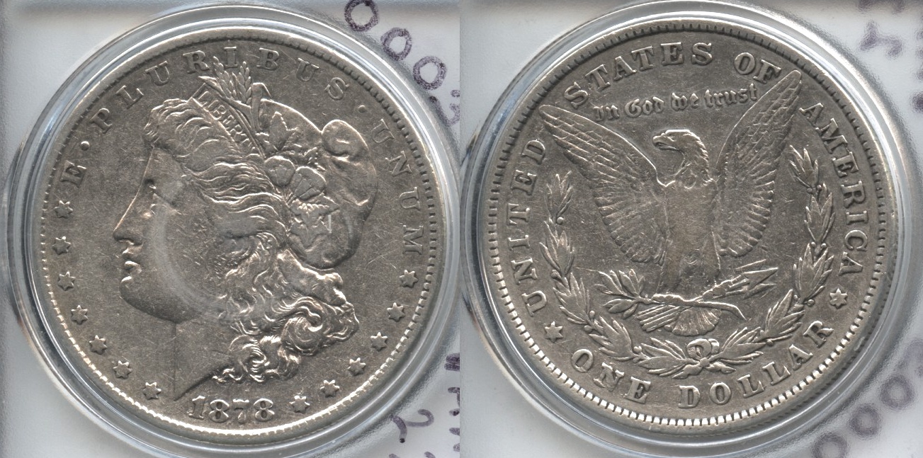 1878 Morgan Silver Dollar 8 Tailfeathers VF-20 #a VAM-22 Cleaned