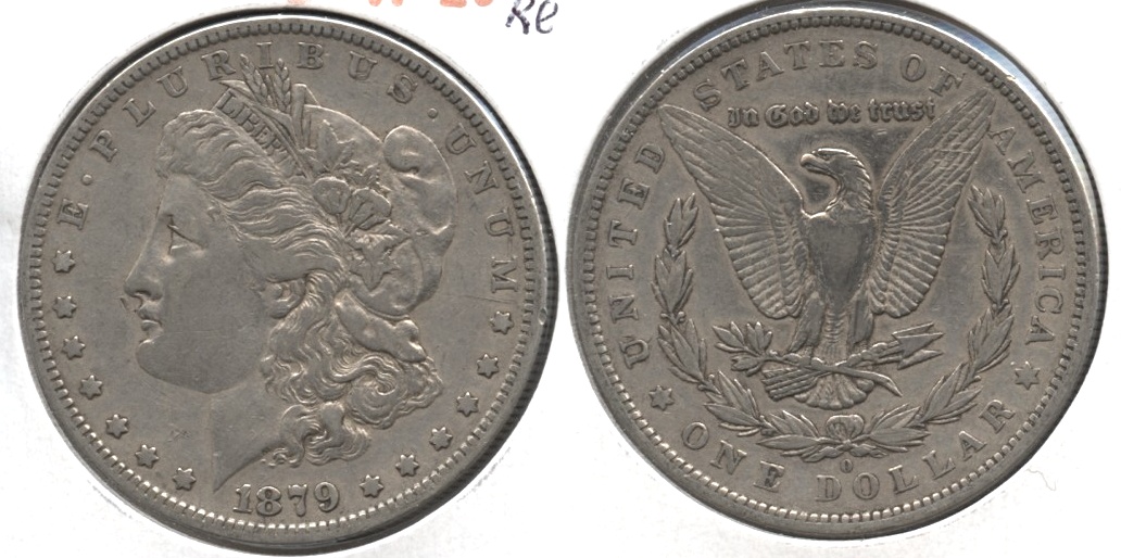 1879-O Morgan Silver Dollar VF-20 #d Cleaned Reverse