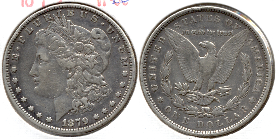 1879 Morgan Silver Dollar VF-20 h Cleaned